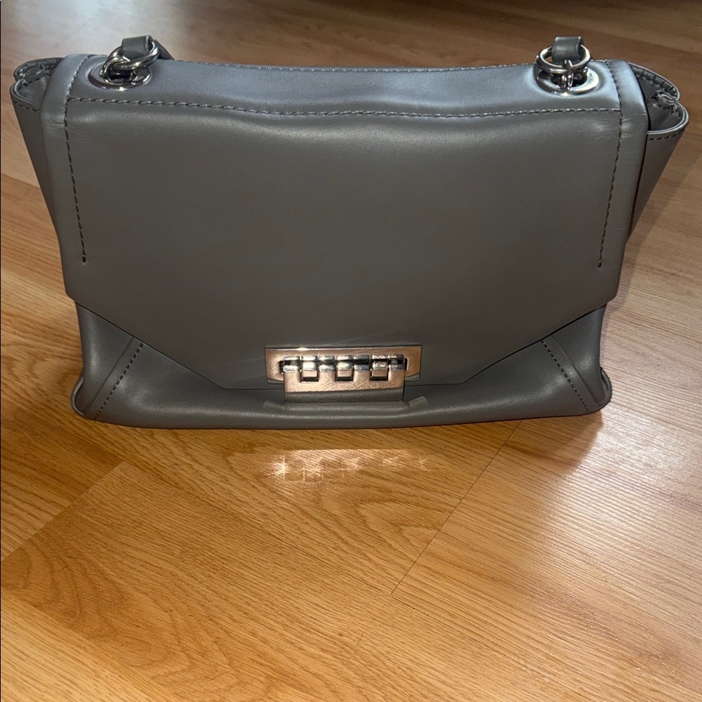 Zac Posen Satchel Gray Leather Shoulder Bag